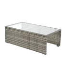 Ensemble de canapé d'angle en forme de L 8 places pour patio, ensemble de meubles d'extérieur en rotin osier avec un coffre de rangement sous le siège et une table basse
