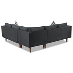 Ensemble de mobilier d'extérieur 4 pièces, salon de jardin tout temps, ensemble de canapé d'angle en osier avec coussins et table basse