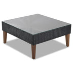 Ensemble de mobilier d'extérieur 4 pièces, salon de jardin tout temps, ensemble de canapé d'angle en osier avec coussins et table basse