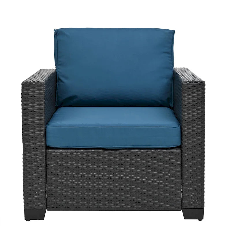 Ensemble de mobilier d'extérieur 10 pièces, ensemble de canapés modulaires en rotin pour terrasse, ensemble de conversation toutes saisons avec coussins et table basse