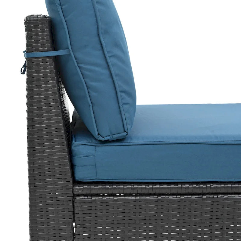 Ensemble de mobilier d'extérieur 10 pièces, ensemble de canapés modulaires en rotin pour terrasse, ensemble de conversation toutes saisons avec coussins et table basse
