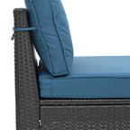 Ensemble de mobilier d'extérieur 10 pièces, ensemble de canapés modulaires en rotin pour terrasse, ensemble de conversation toutes saisons avec coussins et table basse