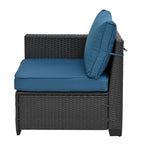 Ensemble de mobilier d'extérieur 10 pièces, ensemble de canapés modulaires en rotin pour terrasse, ensemble de conversation toutes saisons avec coussins et table basse