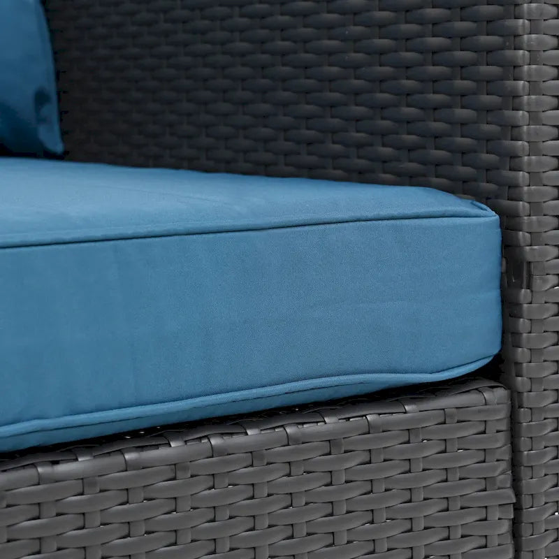 Ensemble de mobilier d'extérieur 10 pièces, ensemble de canapés modulaires en rotin pour terrasse, ensemble de conversation toutes saisons avec coussins et table basse