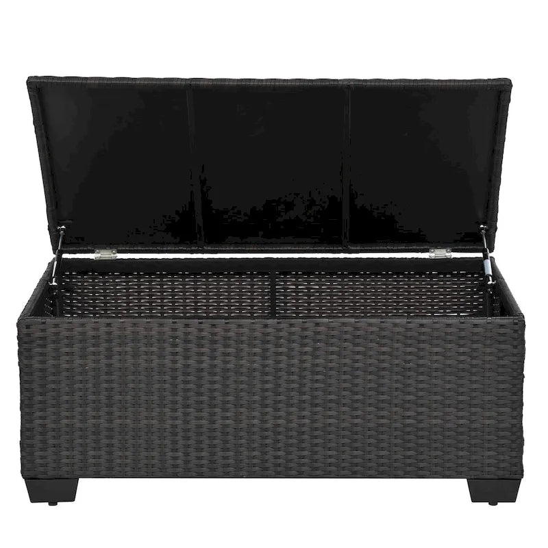 Ensemble de mobilier d'extérieur 10 pièces, ensemble de canapés modulaires en rotin pour terrasse, ensemble de conversation toutes saisons avec coussins et table basse