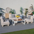 Salon de jardin moderne avec table basse et seau à glace