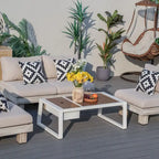 Salon de jardin moderne avec table basse et seau à glace
