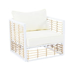 Ensemble de sectionnel d'extérieur contemporain de 7 pièces en métal, mobilier de patio tout temps avec coussins moelleux et table basse.