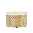 Ensemble de canapé d'angle rond pour patio – Lit de jardin en rotin bicolore avec auvent rétractable et sièges modulaires