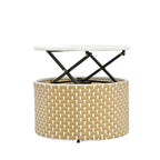 Ensemble de canapé d'angle rond pour patio – Lit de jardin en rotin bicolore avec auvent rétractable et sièges modulaires