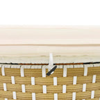 Ensemble de canapé d'angle rond pour patio – Lit de jardin en rotin bicolore avec auvent rétractable et sièges modulaires