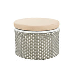 Ensemble de canapé d'angle rond pour patio – Lit de jardin en rotin bicolore avec auvent rétractable et sièges modulaires