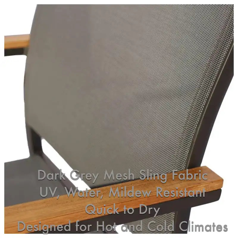 Ensemble repas d'extérieur 11 pièces Catania gris foncé en aluminium avec chaises en textilène coloris étain - S.O.