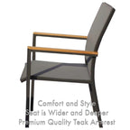 Ensemble repas d'extérieur 11 pièces Catania gris foncé en aluminium avec chaises en textilène coloris étain - S.O.