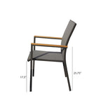 Ensemble repas d'extérieur 11 pièces Catania gris foncé en aluminium avec chaises en textilène coloris étain - S.O.
