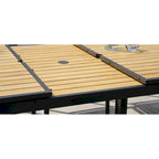 Ensemble repas d'extérieur 11 pièces Catania gris foncé en aluminium avec chaises en textilène coloris étain - S.O.