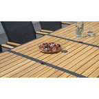 Ensemble repas d'extérieur 11 pièces Catania gris foncé en aluminium avec chaises en textilène coloris étain - S.O.