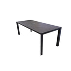 Ensemble de salle à manger d'extérieur Riviera 9 pièces en aluminium gris foncé avec ensemble de sièges en textilène gris fumé - N/A