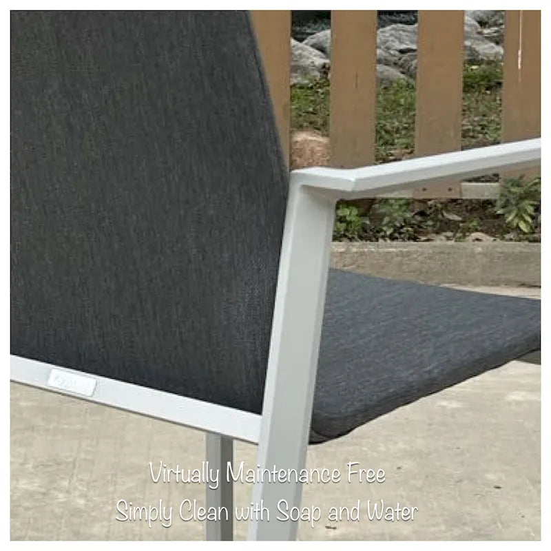 Ensemble de salle à manger d'extérieur Vesuvio en aluminium 11 pièces gris clair avec chaises à dossier en textilène gris minuit - S.O.