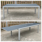 Ensemble de salle à manger d'extérieur Vesuvio en aluminium 11 pièces gris clair avec chaises à dossier en textilène gris minuit - S.O.