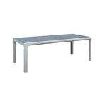Ensemble de salle à manger d'extérieur Vesuvio en aluminium 11 pièces gris clair avec chaises à dossier en textilène gris minuit - S.O.