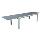 Ensemble de salle à manger d'extérieur Vesuvio en aluminium 11 pièces gris clair avec chaises à dossier en textilène gris minuit - S.O.