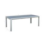 Ensemble de salle à manger d'extérieur Vesuvio en aluminium 11 pièces gris clair avec chaises à dossier en textilène gris minuit - S.O.