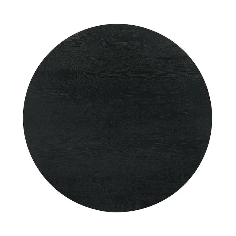 Ensemble de salle à manger rond moderne 5 pièces Evrena de Furniture of America en bois massif noir de 48 pouces