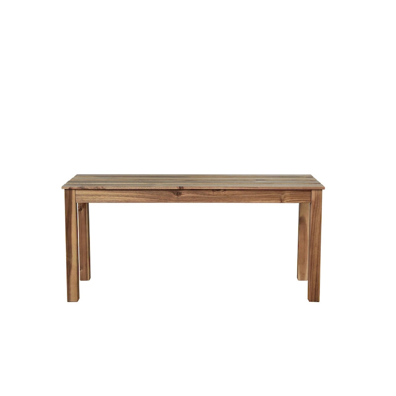 Table et chaises d'extérieur en bois d'acacia avec 4 chaises et un banc, salon de jardin 6 pièces adapté à une terrasse de 7 pièces