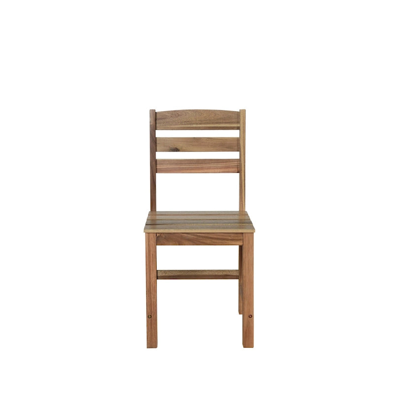 Table et chaises d'extérieur en bois d'acacia avec 4 chaises et un banc, salon de jardin 6 pièces adapté à une terrasse de 7 pièces