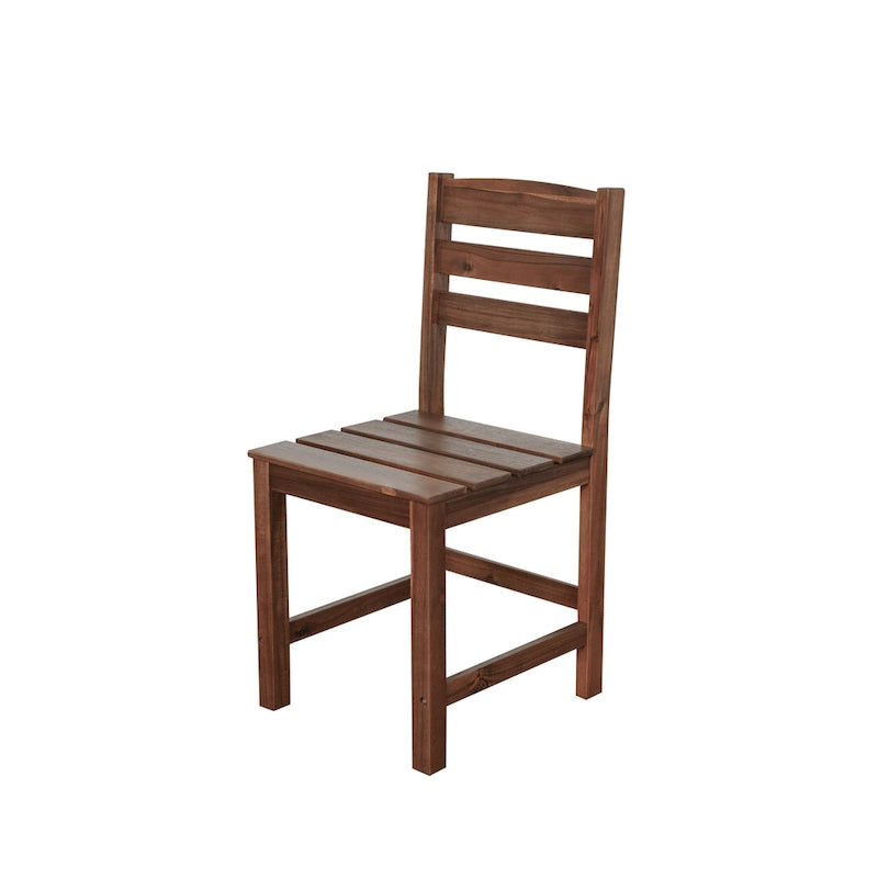 Table et chaises d'extérieur en bois d'acacia avec 4 chaises et un banc, salon de jardin 6 pièces adapté à une terrasse de 7 pièces