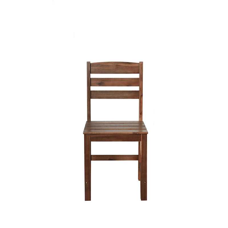 Table et chaises d'extérieur en bois d'acacia avec 4 chaises et un banc, salon de jardin 6 pièces adapté à une terrasse de 7 pièces