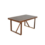 Table et chaises d'extérieur en bois d'acacia avec 4 chaises et un banc, salon de jardin 6 pièces adapté à une terrasse de 7 pièces