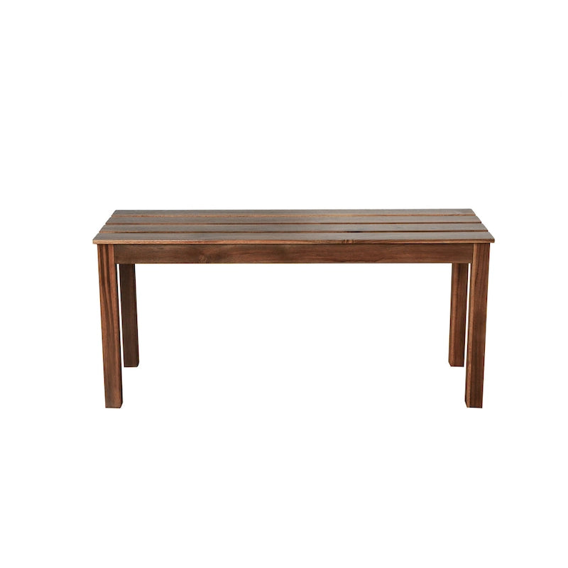 Table et chaises d'extérieur en bois d'acacia avec 4 chaises et un banc, salon de jardin 6 pièces adapté à une terrasse de 7 pièces