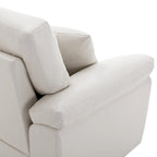 Ensemble de salon rembourré, 4 pièces - Fauteuil en similicuir, causeuse, canapé avec pouf