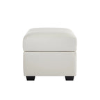 Ensemble de salon rembourré, 4 pièces - Fauteuil en similicuir, causeuse, canapé avec pouf