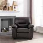 Ensemble de salon rembourré, 4 pièces - Fauteuil en similicuir, causeuse, canapé avec pouf