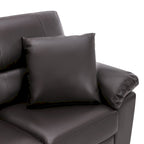 Ensemble de salon rembourré, 4 pièces - Fauteuil en similicuir, causeuse, canapé avec pouf