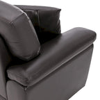 Ensemble de salon rembourré, 4 pièces - Fauteuil en similicuir, causeuse, canapé avec pouf