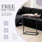 Canapé sectionnel modulaire en L avec table d'appoint, méridienne, assise large