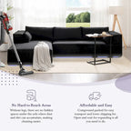 Canapé sectionnel modulaire en L avec table d'appoint, méridienne, assise large