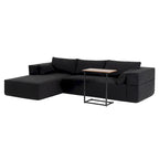 Canapé sectionnel modulaire en L avec table d'appoint, méridienne, assise large