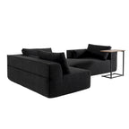 Canapé sectionnel modulaire en L avec table d'appoint, méridienne, assise large