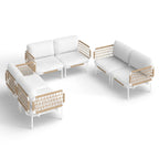 Ensemble de canapé d'angle d'extérieur avec coussins pour conversation