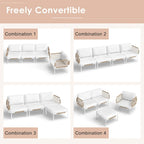 Ensemble de canapé d'angle d'extérieur avec coussins pour conversation