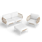 Ensemble de canapé d'angle d'extérieur avec coussins pour conversation