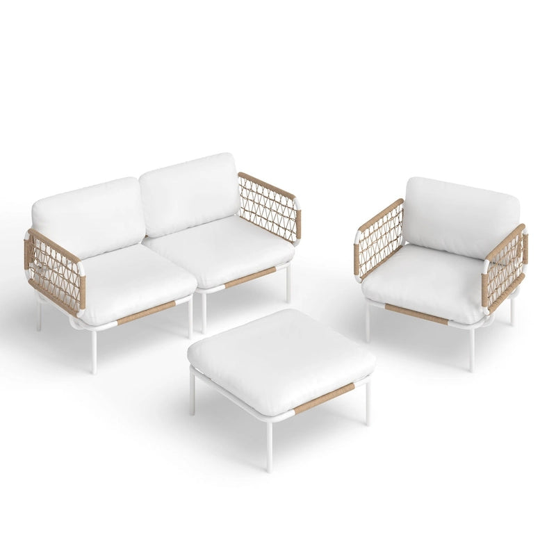 Ensemble de canapé d'angle d'extérieur avec coussins pour conversation