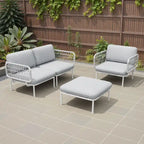 Ensemble de canapé d'angle d'extérieur avec coussins pour conversation