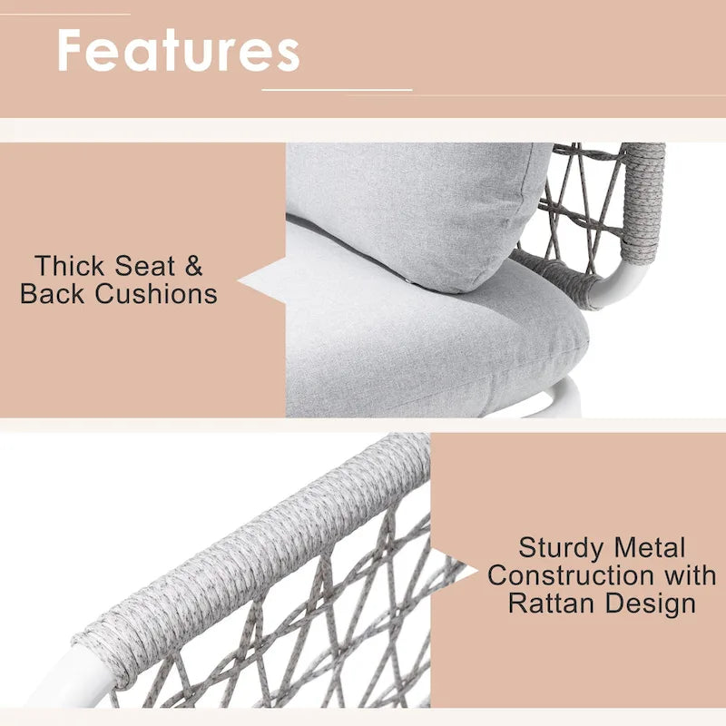 Ensemble de canapé d'angle d'extérieur avec coussins pour conversation