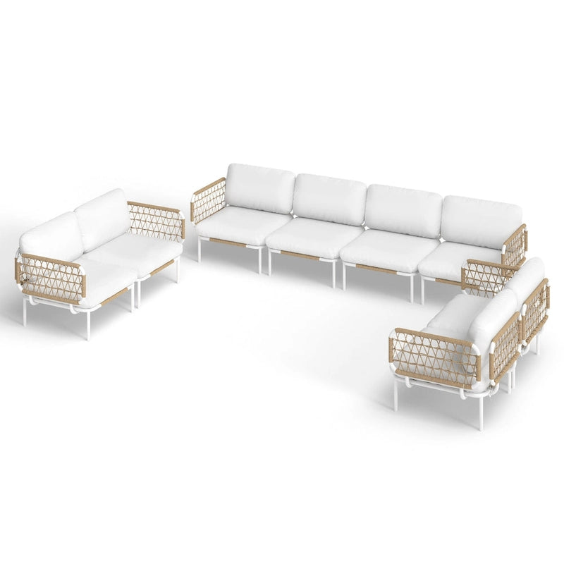 Ensemble de canapé d'angle d'extérieur avec coussins pour conversation